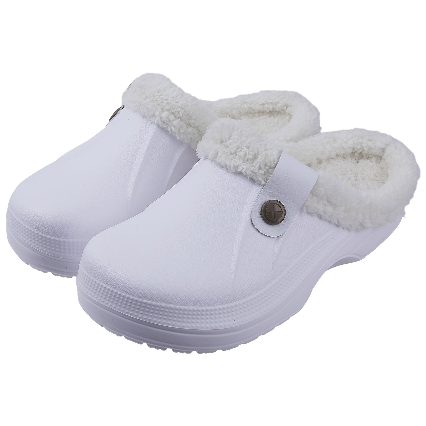 Comwarm Indoor Women Warm Slippers Garden Shoes Soft Waterproof EVA Plush Slippers Female Clogs Couples Home Bedroom Fuzzy Shoes