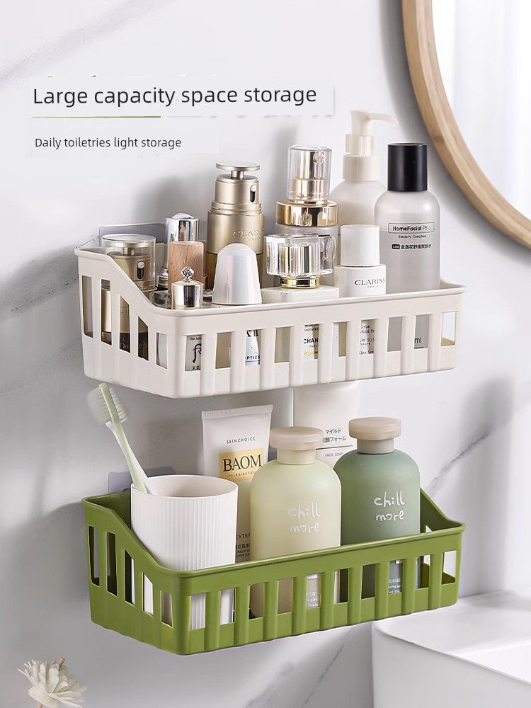 Punch-Free Kitchen Wall-Mounted Plastic Storage Rack