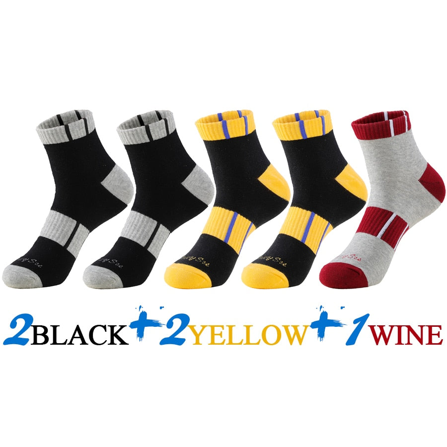 5 Pairs/Lot Mens Running Socks Casual Outdoor Sports Cotton Orange Red Stripes Compression Black 15 Styles Travel Hot Sale 2023