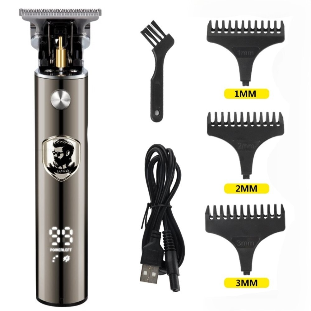 Direct Charge Hair Trimmer For Men Rechargeable Shaver Beard Barber Hair Electric T9 Cutting Machine Digital Display LCD Fader