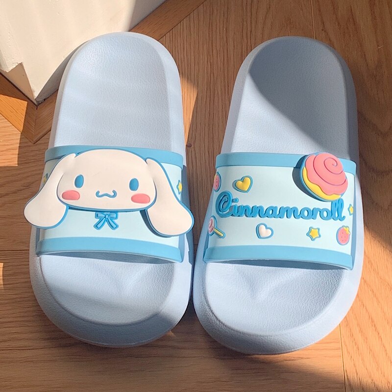 Simple Hello Kitty Anime Cartoon Pink Songgao Sandals Slippers Wedge Heel Clip Feet Thick Bottom Non-Slip Slippers Kids Gifts