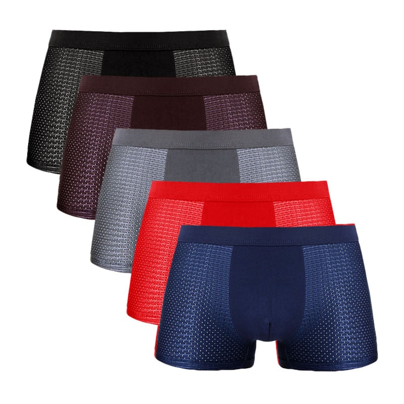 5PCS/Lot 8XL Mesh Hole Mens Underwear Boxers Men Boxer Underwear men Boxers for Men Underwear Boxer Shorts Men Boxers Men Pantis