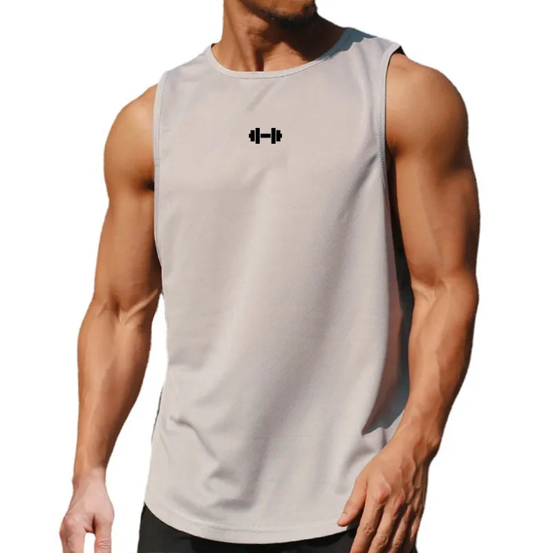 Summer Tank Top Mens Gym Fitness Training Clothing Quick Dry Silm Fit Bodybuilding Sleeveless Shirts Men Fashion Basketball Vest