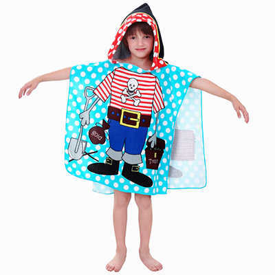 Baby Hooded Bath Towel Poncho Children Kids Bathrobe Towels Bath Robe Quick Dry Absorbent Microfiber Travel Sports Beach Towel