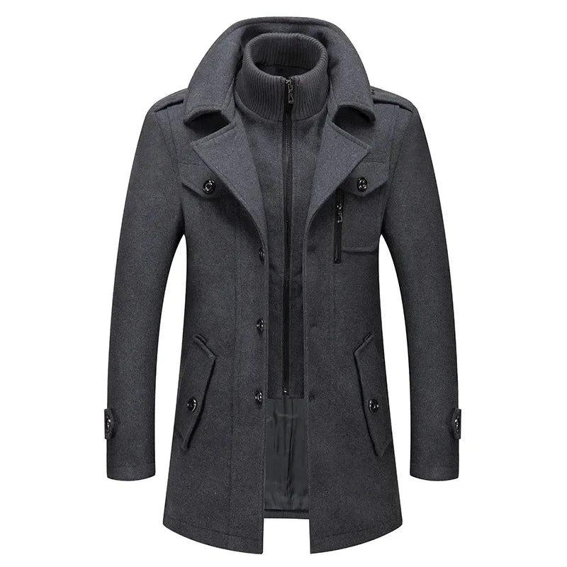 Autumn Winter Men Wool Coat New Thickening Warm Coat High Quality Design Wool Coat Male Fashion Casual Overcoat Clothing