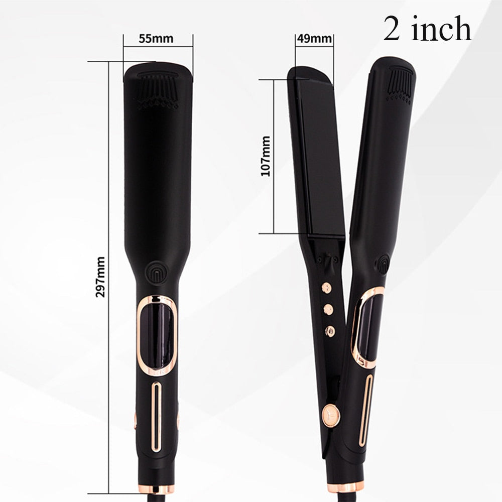 1/1.5/2 inches Hair Straightener Ceramic Coating Plates LCD Flat Iron MCH Heating Hair Styling Tools with Negative Ions Function