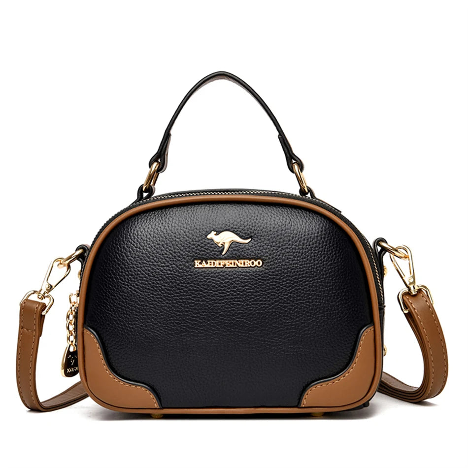 Genuine Top-handle Bag High capacity Luxury Designer Purses and Handbags Women Leather Shoulder Messenger Corssbody Sac Female
