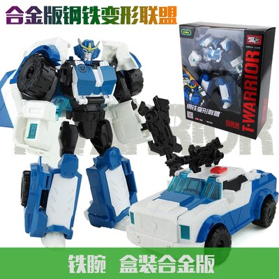 Megaman Transformers Leader&#39;s Challenge Alloy Megatron Optimus Prime Bumblebee Drift Crossbolt Iron Fist Steel Cable Kids Gift