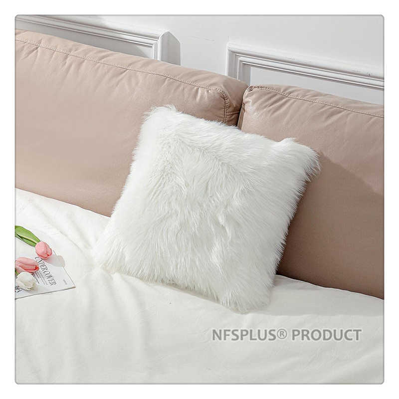 Plush Sofa Cushion Cover 43x43cm Square Pillowcase Solid White Black Red Purple Green Grey Decorative Throw Pillow Covers Cases