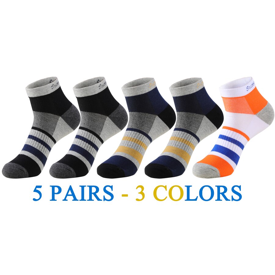 5 Pairs/Lot Mens Running Socks Casual Outdoor Sports Cotton Orange Red Stripes Compression Black 15 Styles Travel Hot Sale 2023