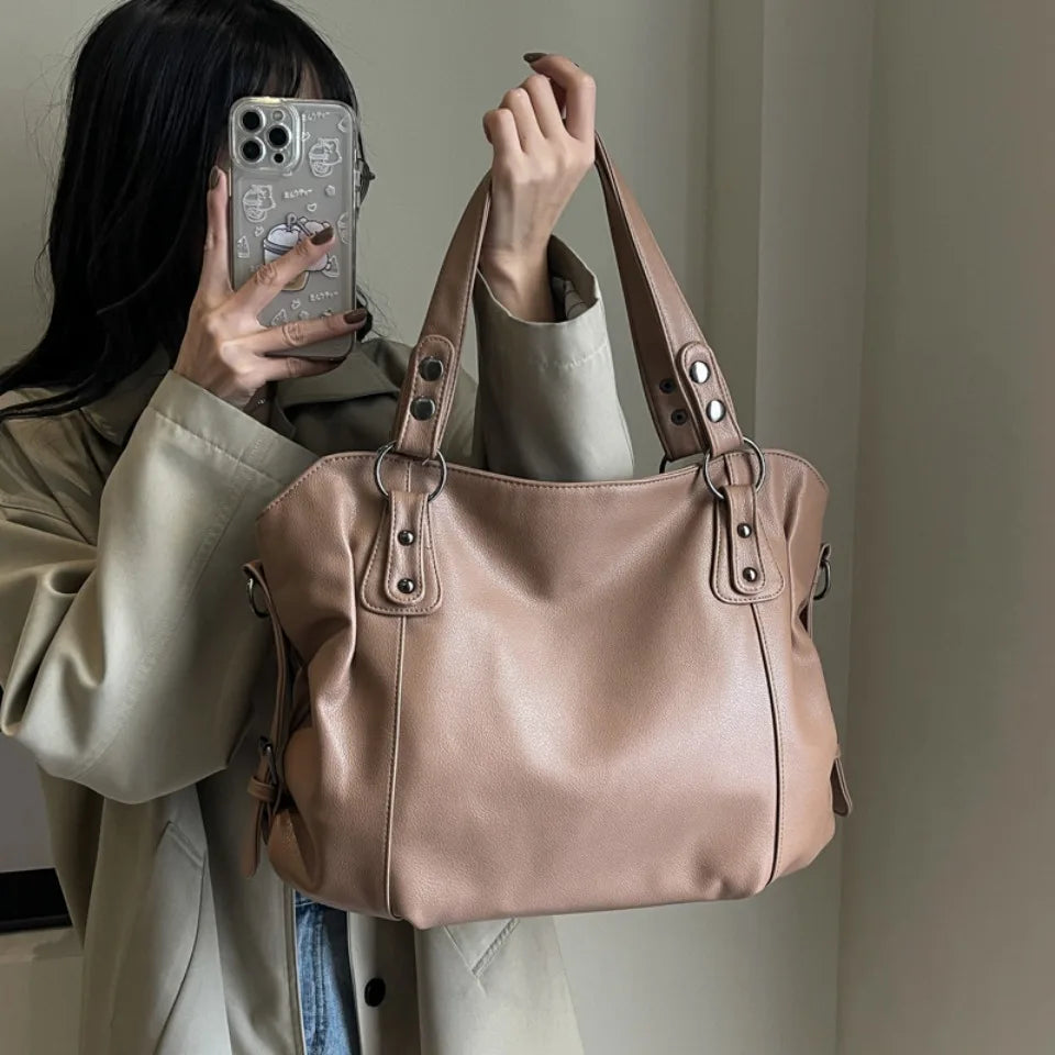 Female Hobo Handbag Large Capacity Shoulder Bags Big Stylsih Casual Tote Bag Ladies A4 Soft Leather Crossbody Bags Business Sac