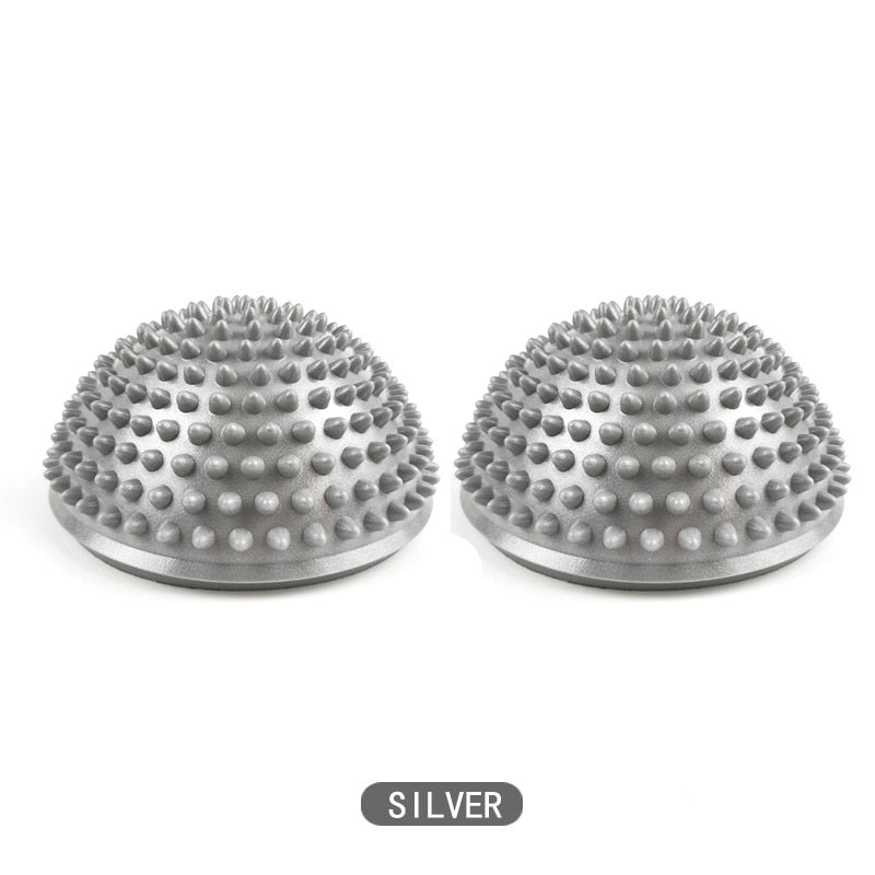 2 Pcs Foot Massage Ball PVC Inflatable Yoga Half Balls Anti-Slip Massage Point Fit Exercise Balance For Home Gym Fitness Pilates