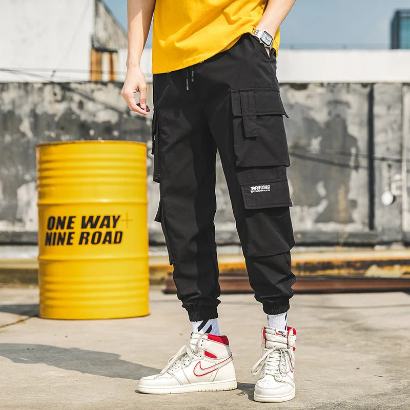 Streetwear Black Mens Harem Joggers Pants Men Cargo Pants 2023 Hip Hop Casual Pockets Sweatpants Male Oversized Fashion Trousers