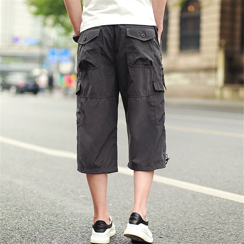 2022 Summer Cargo Shorts Men Cotton Casual Outdoor Loose Men's Shorts Multi Pocket Calf Length Pants Men Plus Size Dropshipping