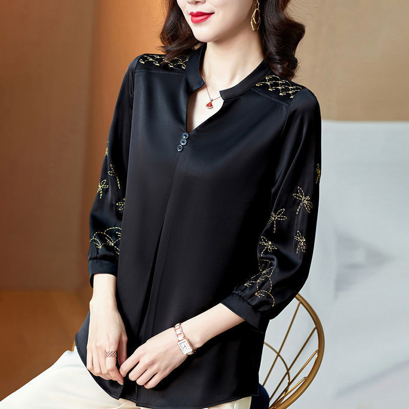 5XL Large Size Women Spring Summer Blouses Shirts Lady Fashion Casual Long Sleeve Turn-down Blusas Tops WY0391