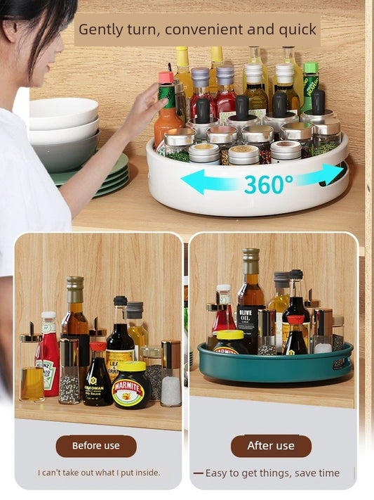 Rotate Kitchen Countertop Soy Sauce Bottle Spice Rack