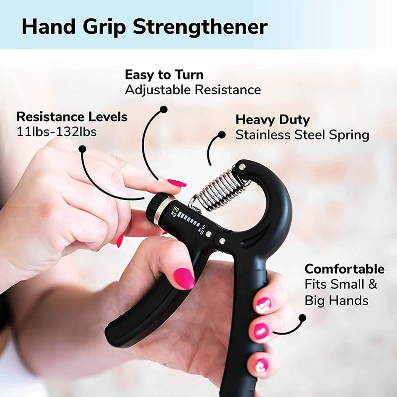 6 Piece Forearm Hand Grip Strengthener Set Finger Wrist Strengthening Training Adjustable Resistance Strength Training Equipment