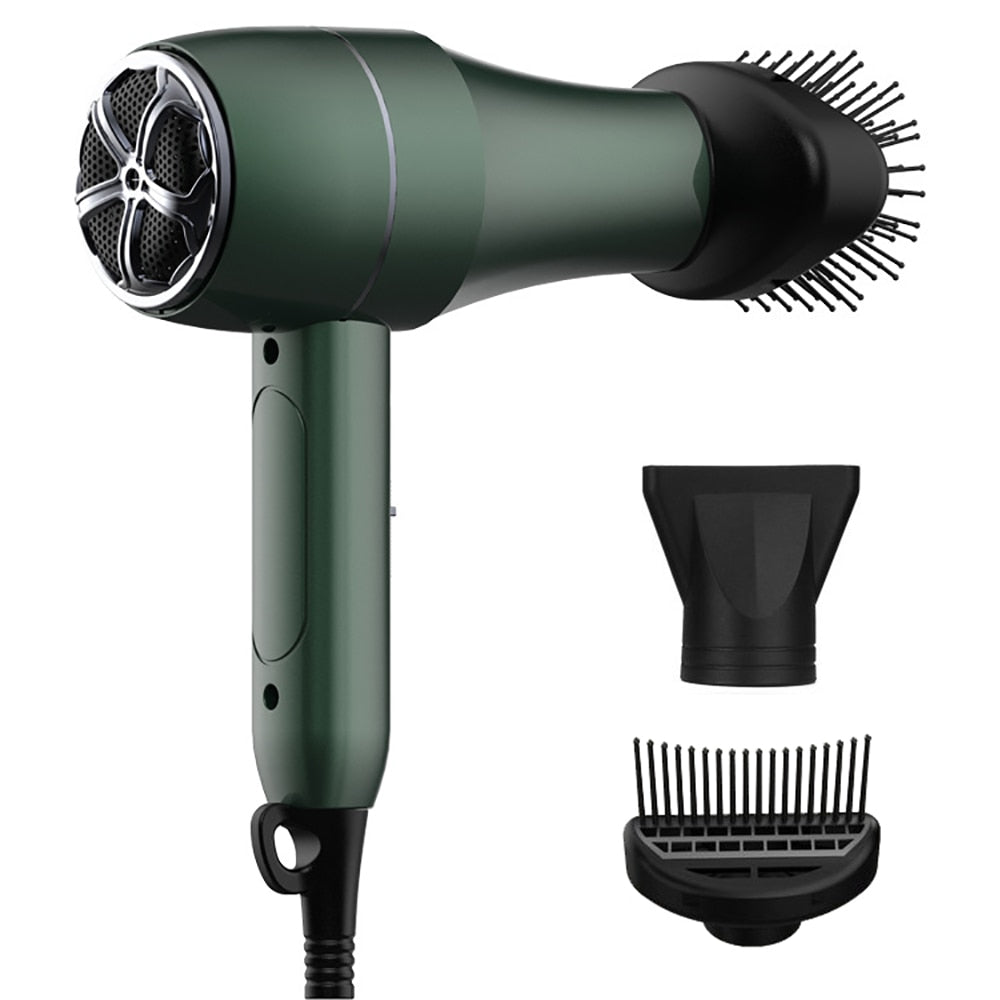 1800W Professional Hair Dryer Hot and Cold Strong Wind Powerful Blower Constant Temperature 1 collecting 2 Air Comb Nozzle 3Gear