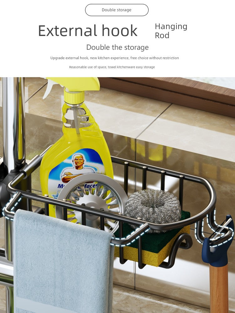 Racks Hanging on a Faucet Vegetable Washing Sink Sponge Brush Kitchen