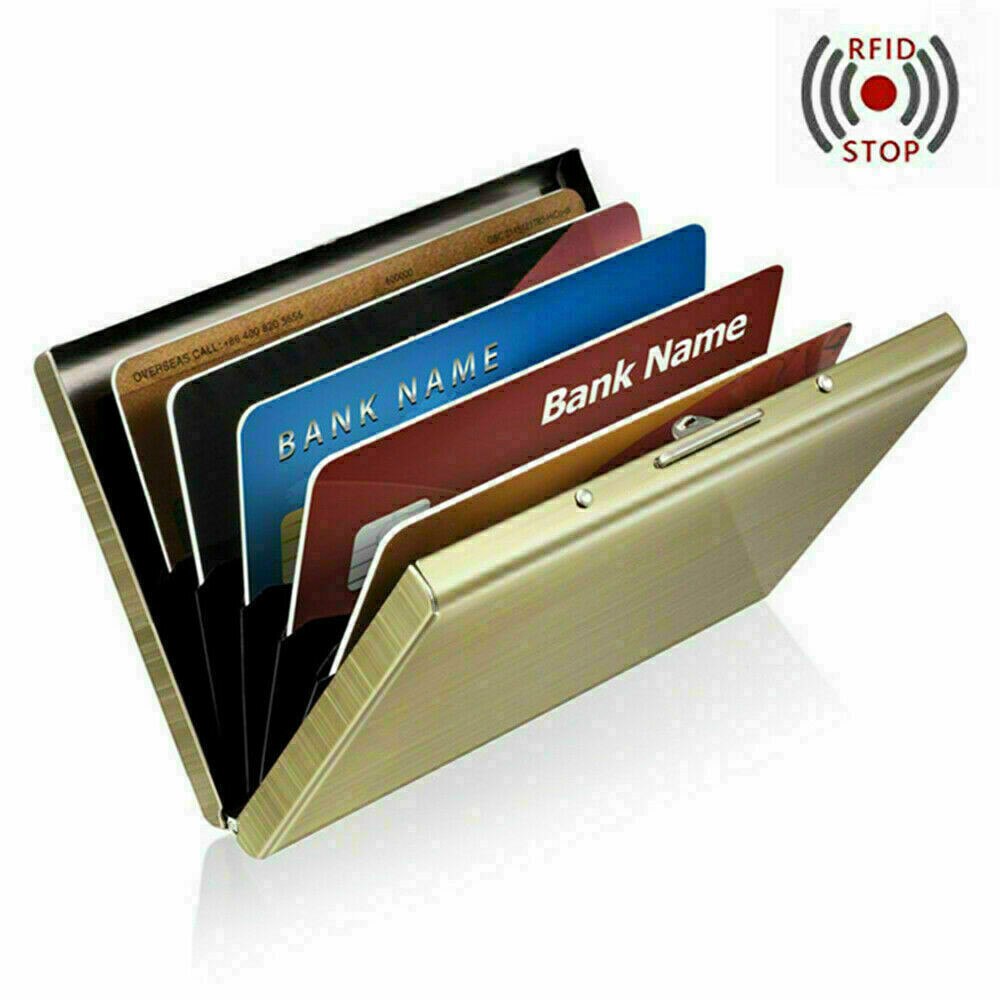 1pc Card Holder Men RFID Blocking Aluminum Metal Slim Wallet Money Bag Anti-scan Credit Card Holder Thin Case Small Male Wallet