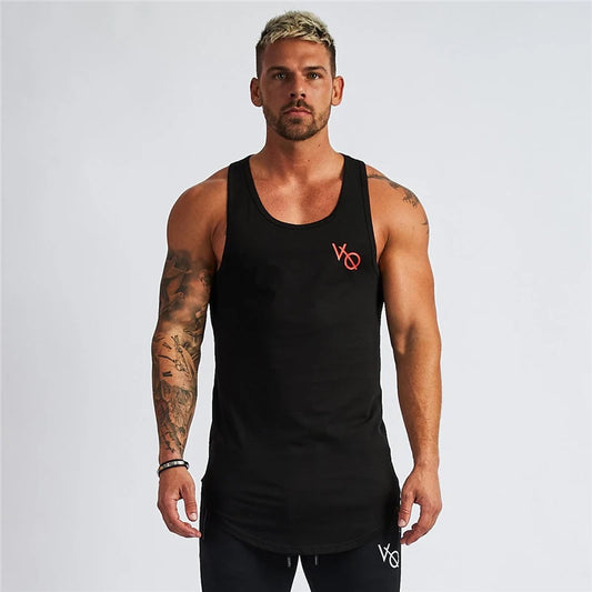 Jogger Men Vest Fashion Men's Clothing Sports Casual Cotton Printed Vest Gym Running Training Breathable Basketball Vest