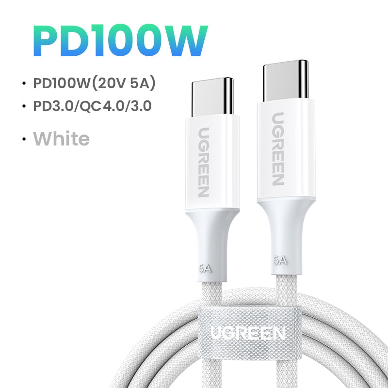 UGREEN 60W 100W USB C To Type C Cable PD Fast Charging Charger Cable For Macbook Xiaomi Samsung POCO Liquid Silicone USB Cable