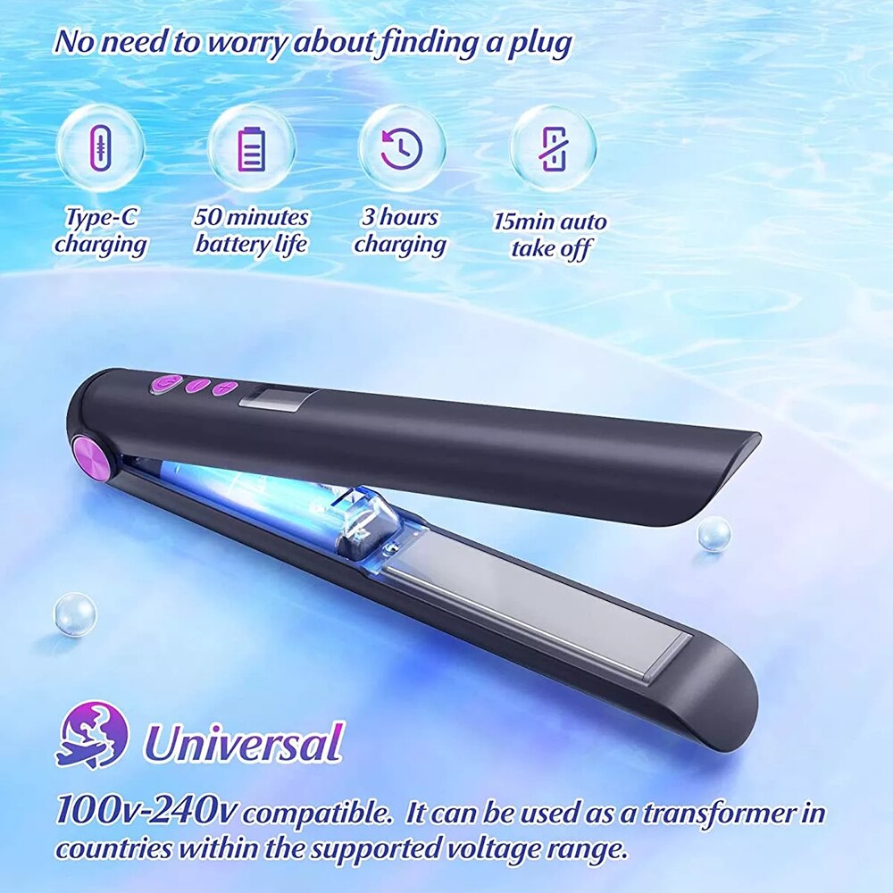 Flat Iron 2 IN 1 3D Floating Plate Roller 5000mah Wireless Hair Straightener Portable Cordless Curler Fast Heating Dry Wet Uses