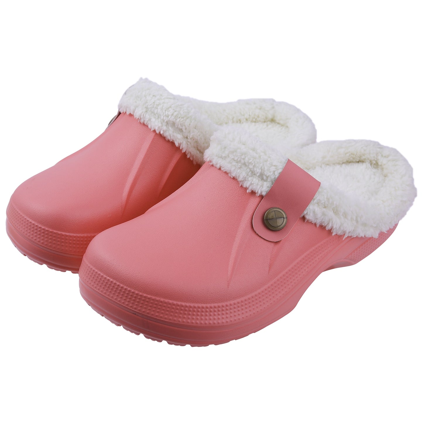 Comwarm Indoor Women Warm Slippers Garden Shoes Soft Waterproof EVA Plush Slippers Female Clogs Couples Home Bedroom Fuzzy Shoes