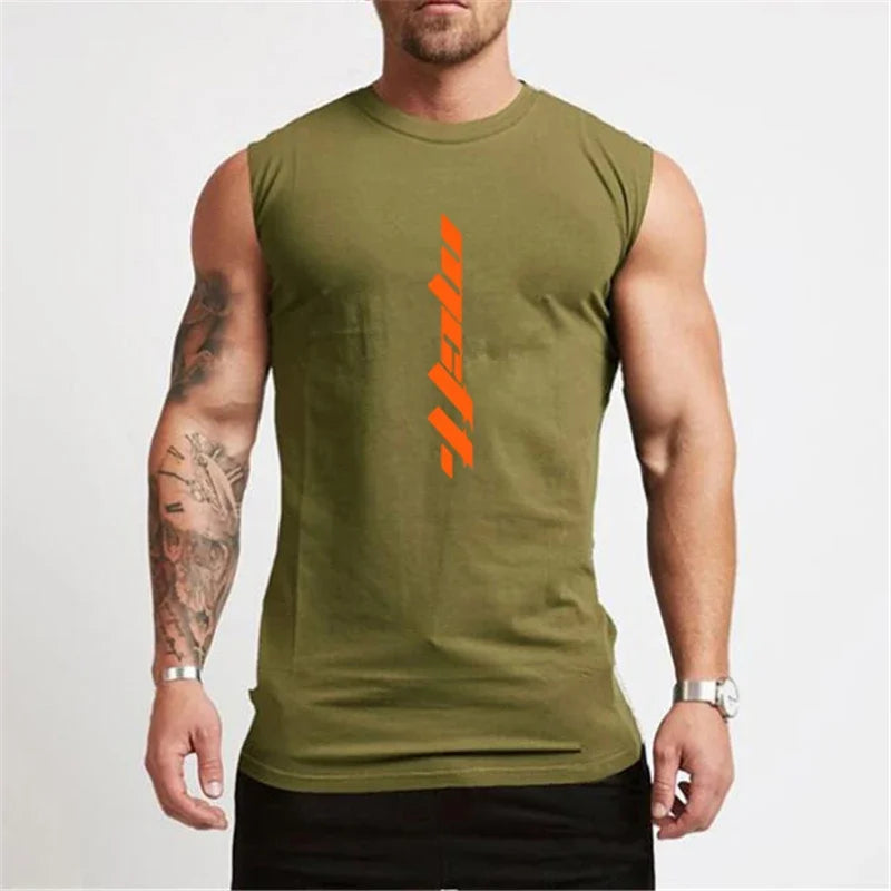 Summer Gym Tank Top Men Workout Sleeveless Shirt Bodybuilding Clothing Fitness Mens Sportswear Muscle Vests Men Tanktops