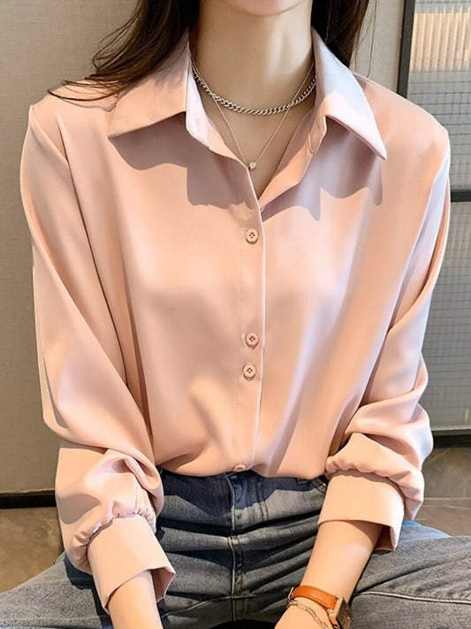Fashion New Autumn Elegant Casual Women Blouses Vintage Office Lady Slim Formal Business Shirts Female Chic Tops Clothes
