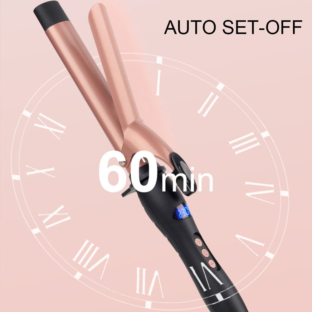 Hair Curler Curling Iron with Tourmaline Ceramic Coating Wand Anti-scalding Insulated Tip Salon Curly Waver Maker Styling Tools