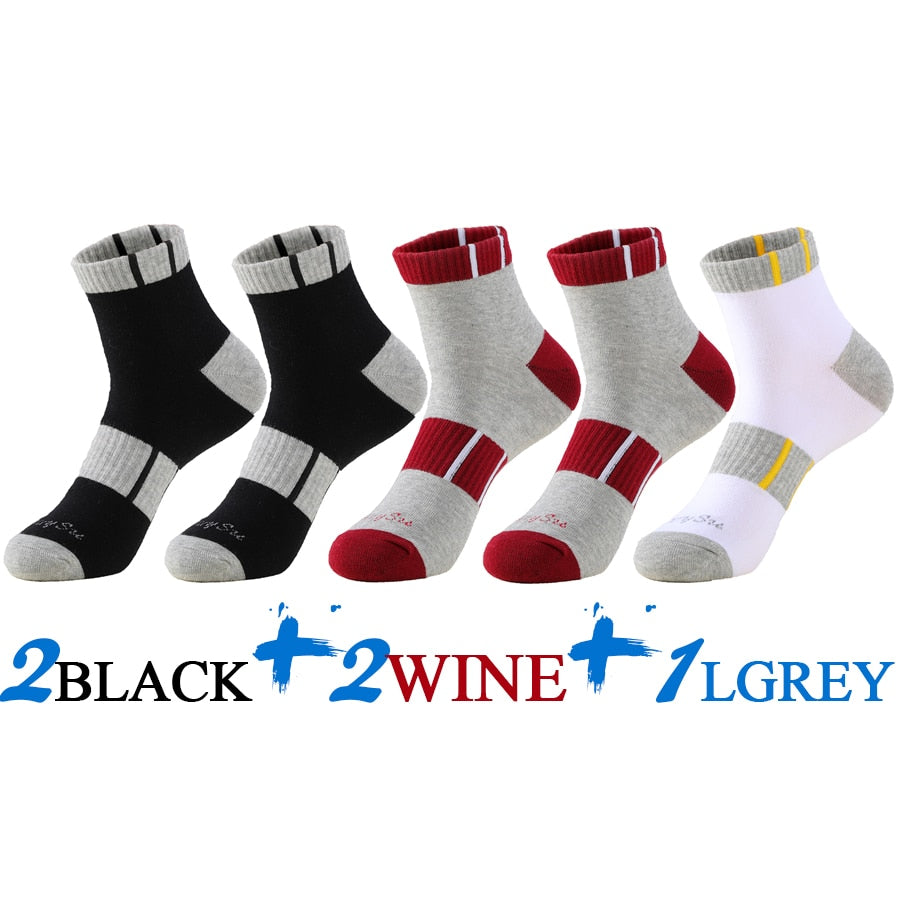 5 Pairs/Lot Mens Running Socks Casual Outdoor Sports Cotton Orange Red Stripes Compression Black 15 Styles Travel Hot Sale 2023