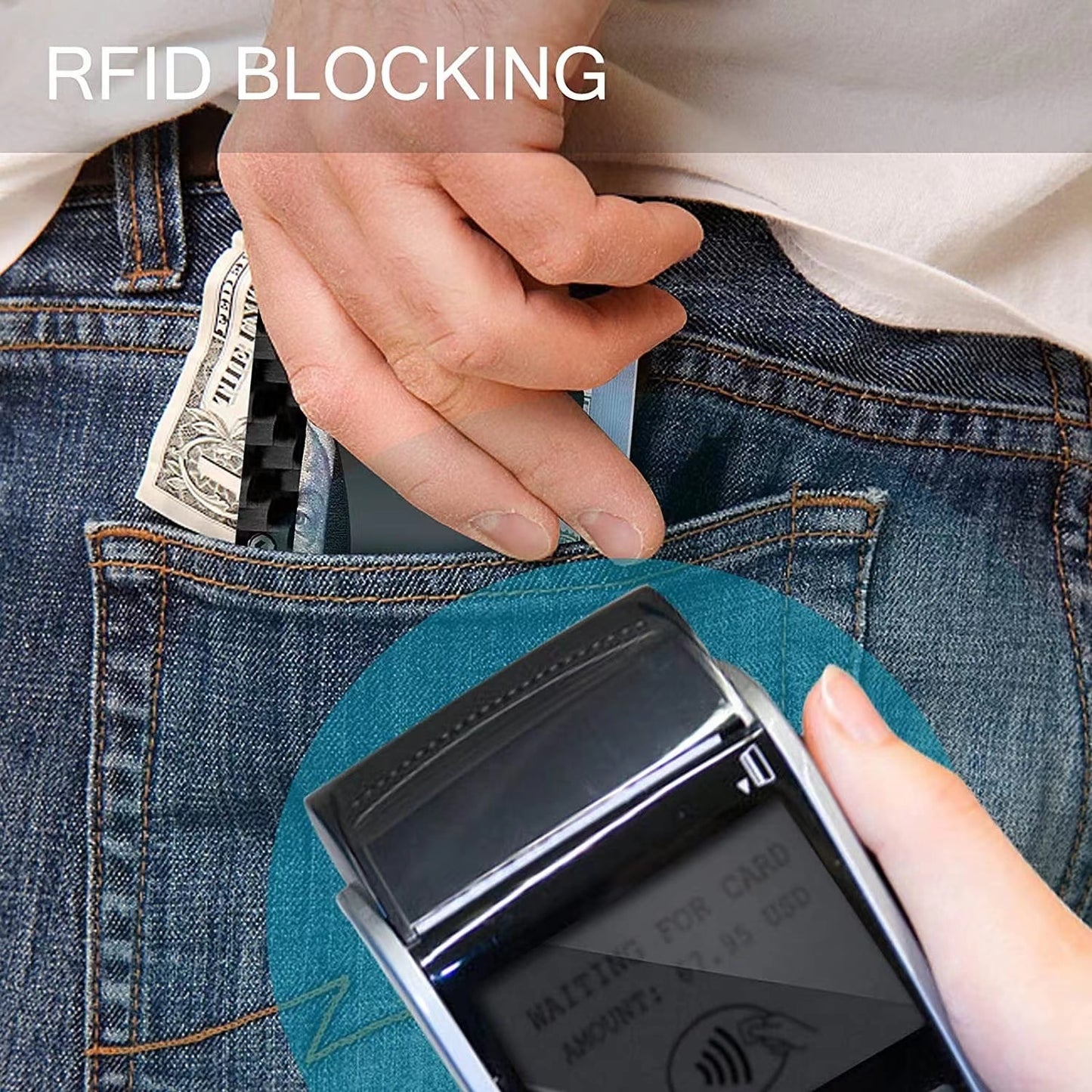 Minimalist Slim Wallet for Men RFID Blocking Credit Card Holder Aluminum Metal Small Wallets Cash Strap Porta Credencial