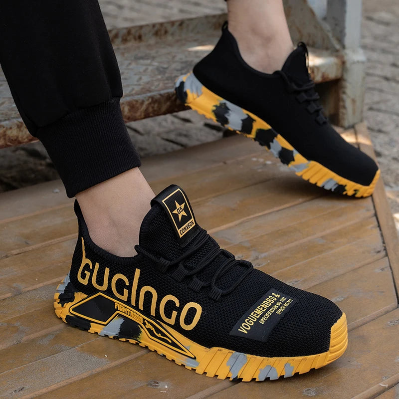 Work Sneakers Steel Toe Shoes Men Safety Shoes Puncture-Proof Work Shoes Boots Fashion Indestructible Footwear Security