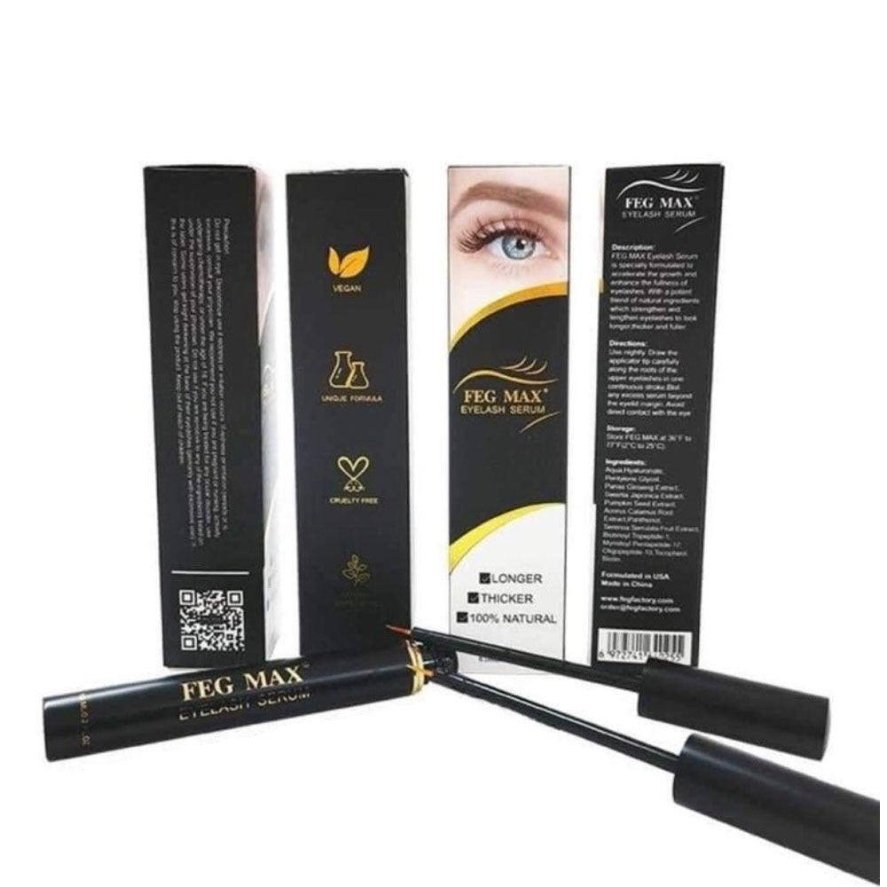 6ml FEG MAX eyelash enhancer growth Liquid Makeup Eyebrow Longer Thicker OEM Private Label