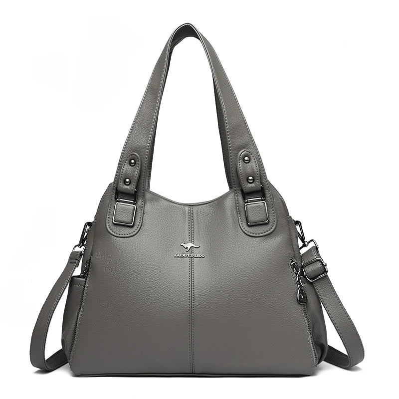 Genuine Soft Leather Handbags for Women Casual Shoulder Tote Bag Luxury Designer Ladies Large Capacity Purse Bags Sac A Main Hot