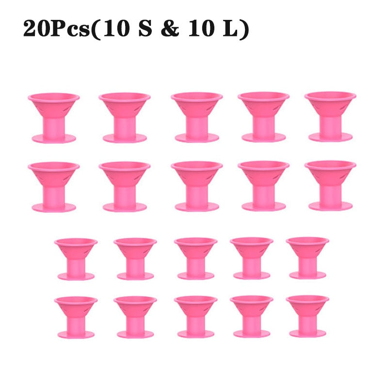 2/10/20pcs Soft Rubber Silicone Heatless Hair Curler Twist Hair Rollers Clips Don&#39;t Hurt Hair Curls Styling Tools DIY Girl Lady