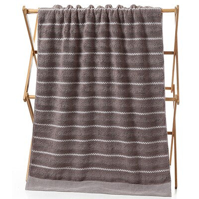 Striped Cotton Bath Towel For Bathroom 70x140cm Blue Coffee Soft Absorbent Hand Face Terry Towels Travel Sport Spa Gym Washcloth