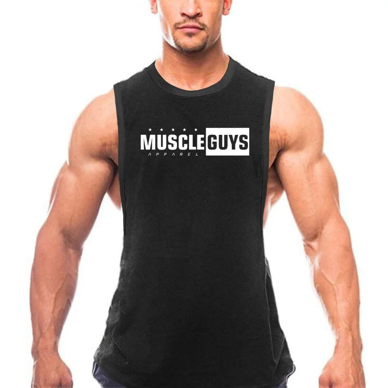 Mesh Workout Gym Tank Top Mens Open Side Muscle Sleeveless Shirt Stringer Fashion Clothing Bodybuilding Singlets Fitness Vest