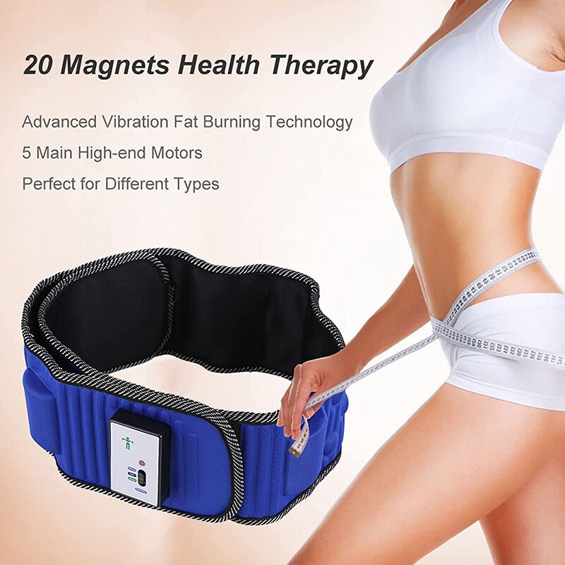 Abdominal Muscle Trainer Electric Belt Vibration Slimming Magnet Belt With 5 Motors Fat Removal Weight Lose Body Building Shaper