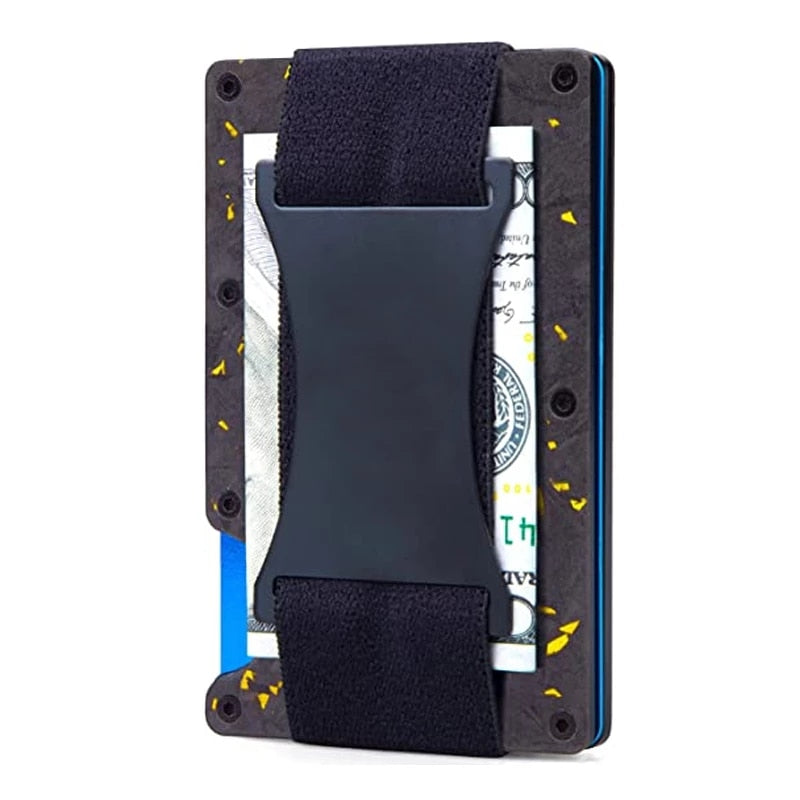 Forged Carbon Fiber Minimalist Slim Wallet Carteira for Men Cartera Tarjetero Hombre RFID Cashback Credit Card Holder Luxury
