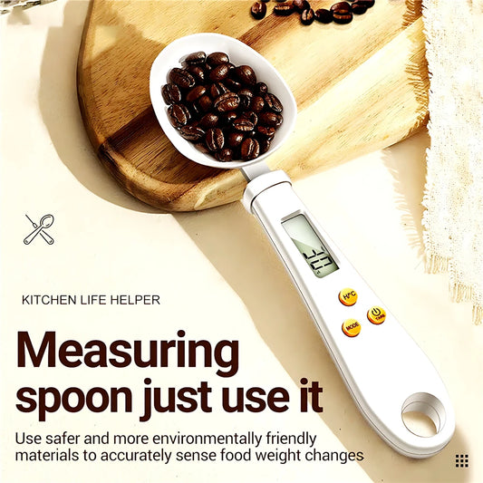 Electronic Scale Measuring Spoon Weighing Gram Meter Measuring Spoon Scale Digital Kitchen Thermometer Measuring Tools 2 in 1