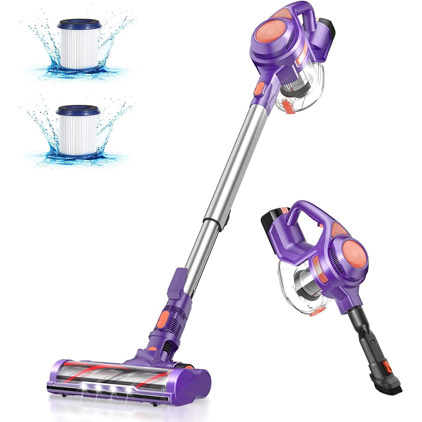 Cordless Stick Vacuum Cleaner, 4-in-1 Handheld with Powerful Suction for Home Hard Floor Carpet Car Pet Hair