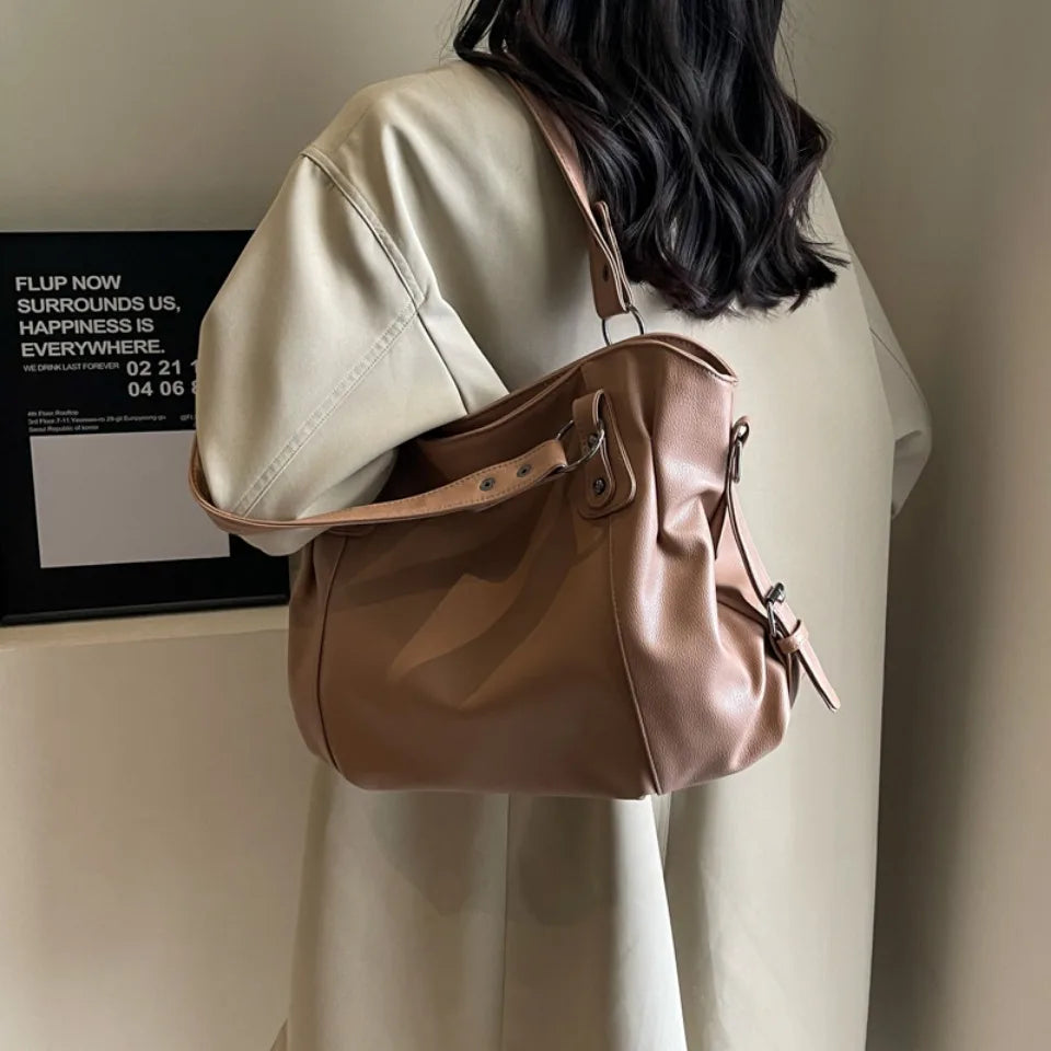 Female Hobo Handbag Large Capacity Shoulder Bags Big Stylsih Casual Tote Bag Ladies A4 Soft Leather Crossbody Bags Business Sac