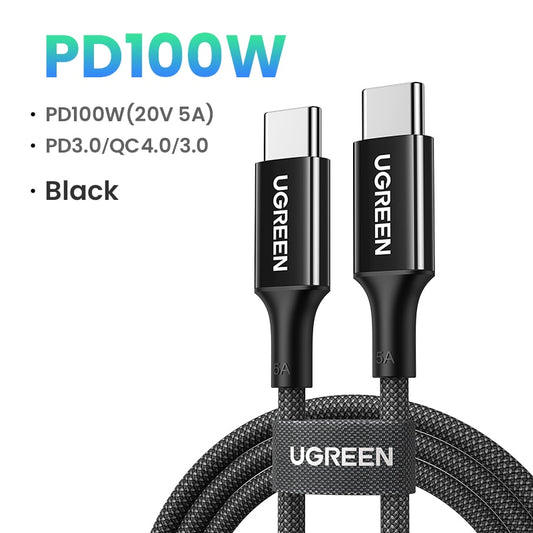 UGREEN USB C Cable 100W for MacBook Pro Samsung S21 Built in E-marker Chip 5A Fast Charging Cable Type C Cable