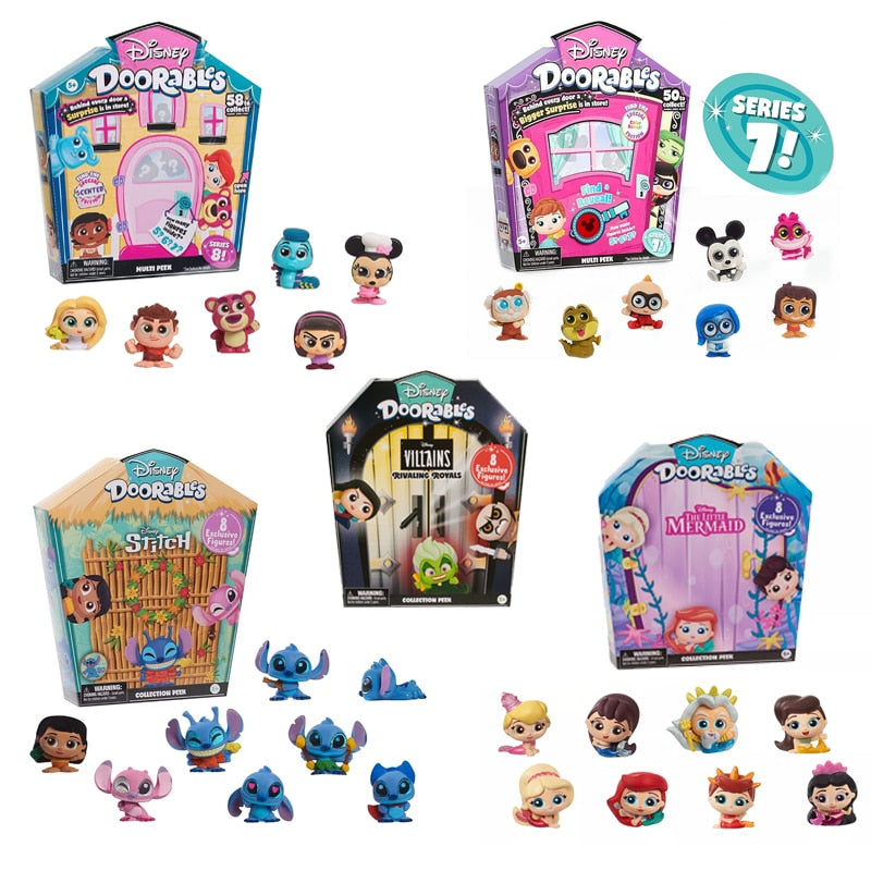 Surprise and Fun Stacking Fairy Tale House Disney Doorables Cartoon Dolls Anime Peripherals Ornaments Toy