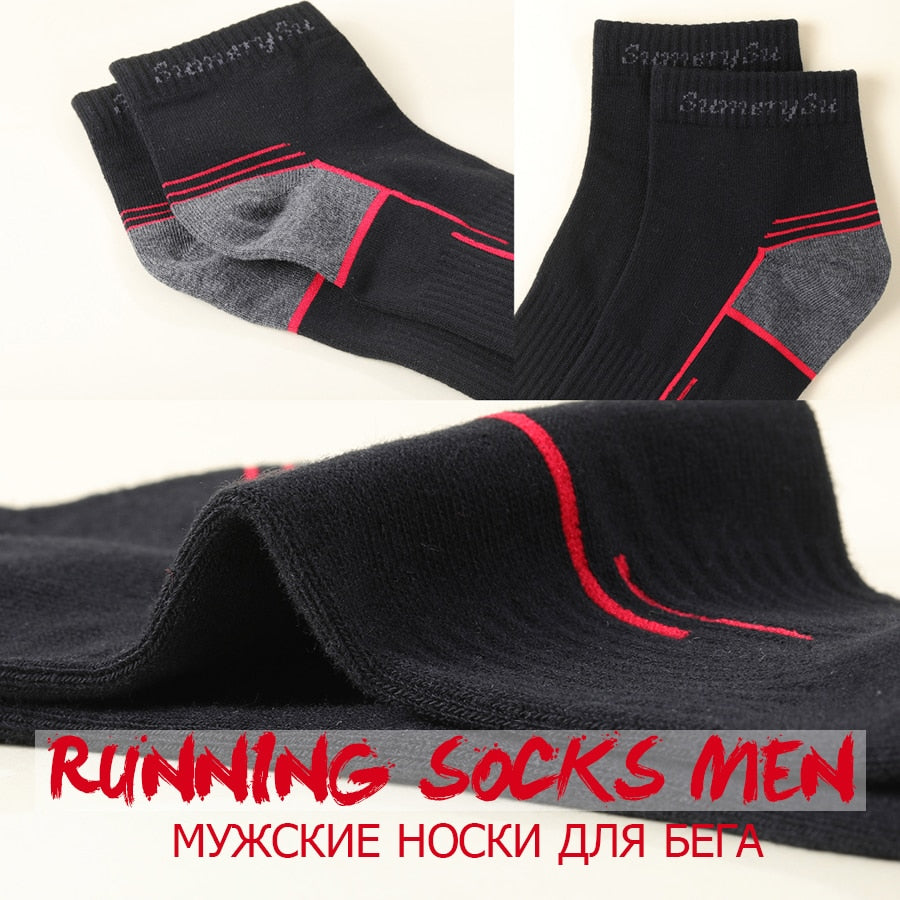 5 Pairs/Lot Mens Running Socks Casual Outdoor Sports Cotton Orange Red Stripes Compression Black 15 Styles Travel Hot Sale 2023