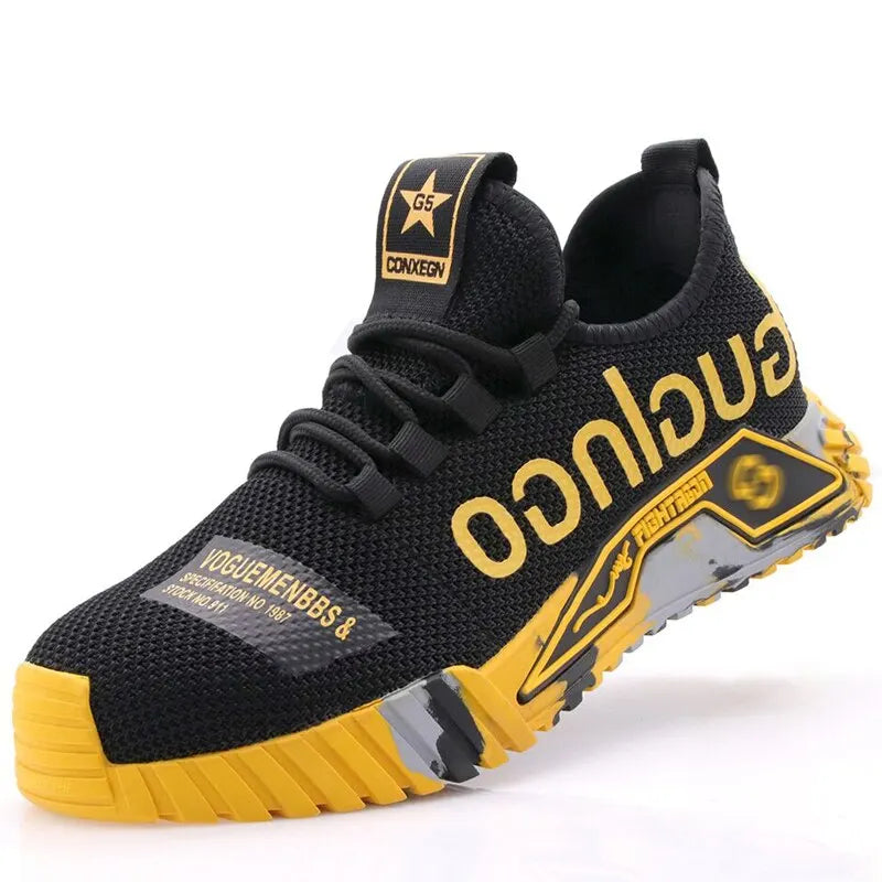 Fashion Sports Shoes Work Boots Puncture-Proof Safety Shoes Men Steel Toe Shoes Security Protective Shoes Indestructible