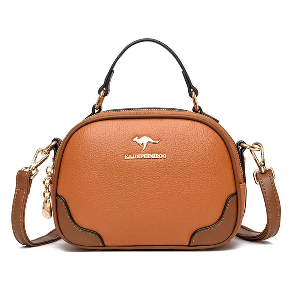 Genuine Top-handle Bag High capacity Luxury Designer Purses and Handbags Women Leather Shoulder Messenger Corssbody Sac Female