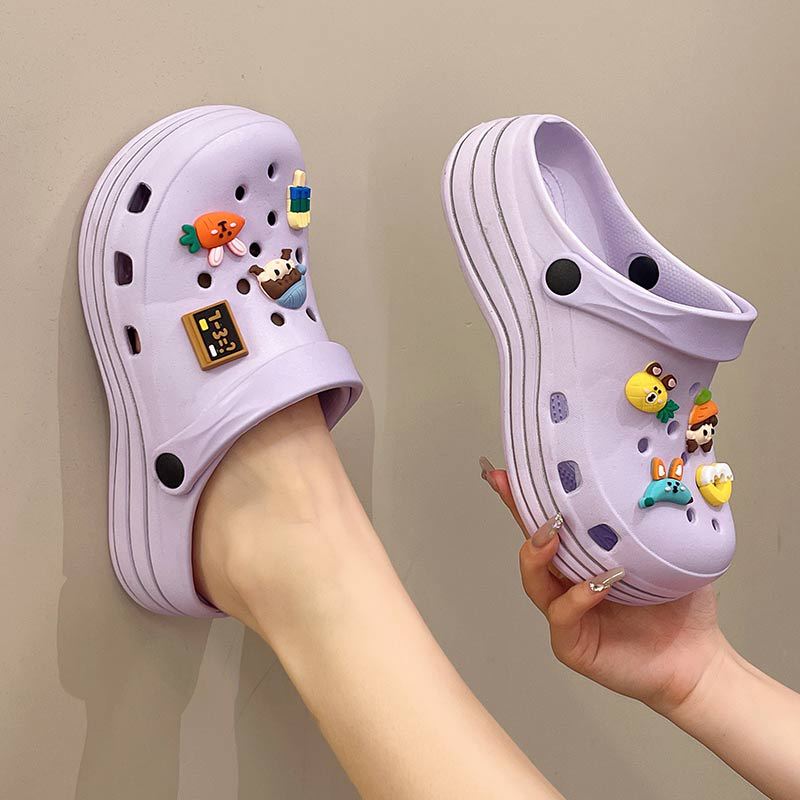 Comwarm Summer Cartoon Women Slippers Outdoor Clogs Thick Battom Sandals Female EVA Light Non-slip Home Flip Flops Garden Shoes